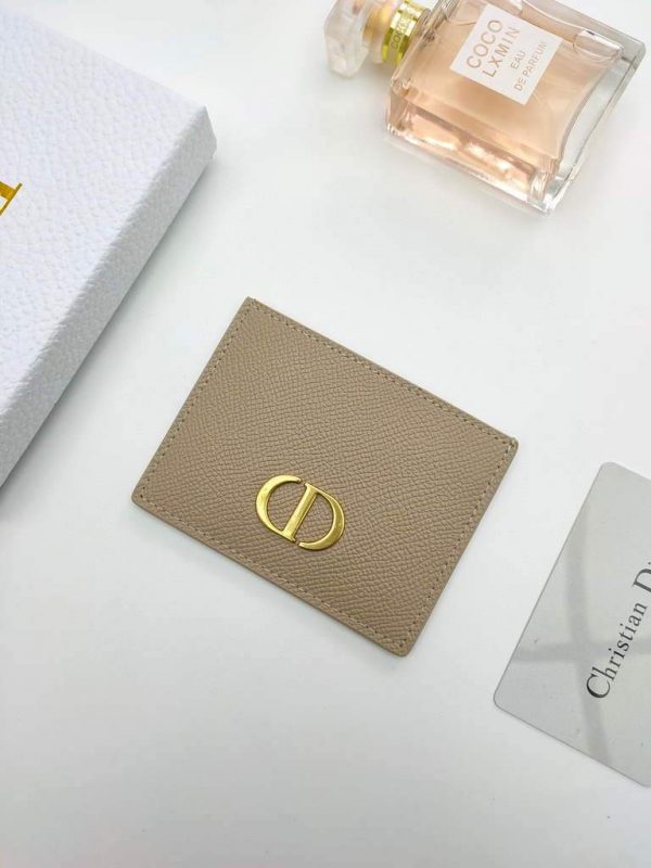 Dior S2098 Wallet 30 Montaigne card holder M928 Apricot Grained Calfskin | Dior S2098 Wallet M928 30 montaigne card holder 56