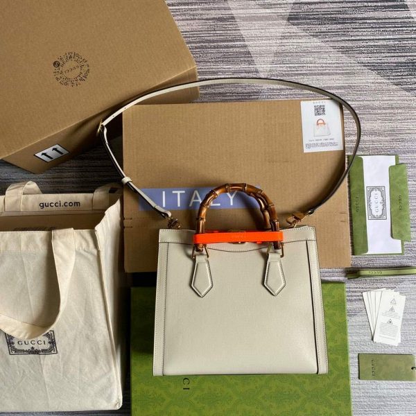 Gucci Diana small tote bag top handle bag 660195 White | Gucci 660195 Gucci Diana small tote Shoulder bag beige 3