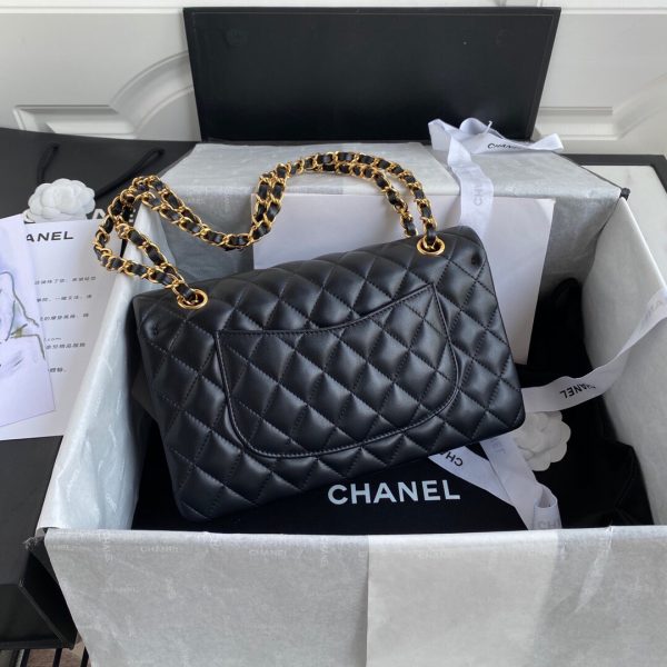 Chanel A01112 CF Quilted Classic Flap Bag in Grainy Lambskin Black | chanel a01112 cf quilted classic flap bag in grainy lambskin black 56