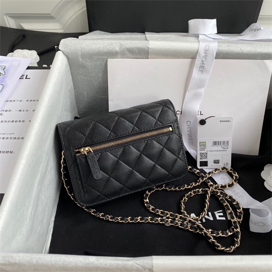 Chanel AP1649 Mini Wallet on Chain Grained Calfskin Black | chanel ap1649 mini wallet on chain grained calfskin black 11