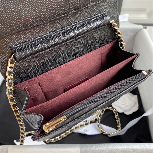 Chanel AP1649 Mini Wallet on Chain Grained Calfskin Black | chanel ap1649 mini wallet on chain grained calfskin black 18