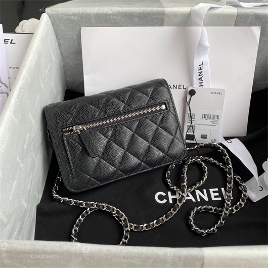 Chanel AP1649 Mini Wallet on Chain Grained Calfskin Black | chanel ap1649 mini wallet on chain grained calfskin black 2