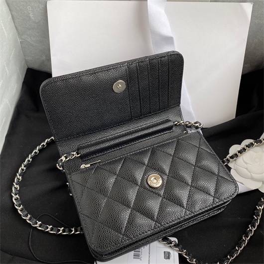 Chanel AP1649 Mini Wallet on Chain Grained Calfskin Black | chanel ap1649 mini wallet on chain grained calfskin black 6