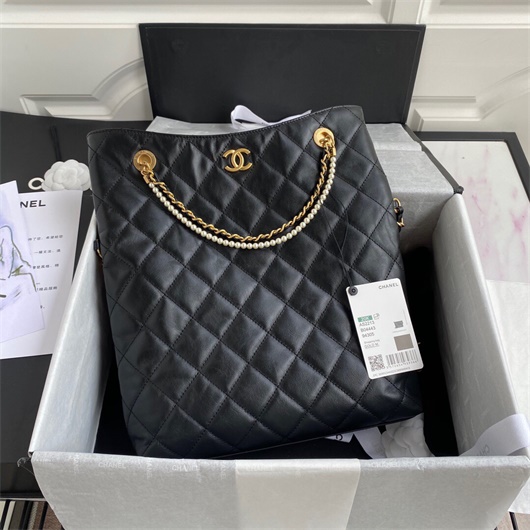 Chanel AS2213 Shopping Bag Calfskin Black | chanel as2213 shopping bag calfskin black 3