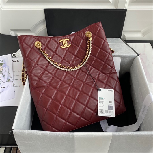 Chanel AS2213 Shopping Bag Calfskin Wine Red | chanel as2213 shopping bag calfskin wine red 3