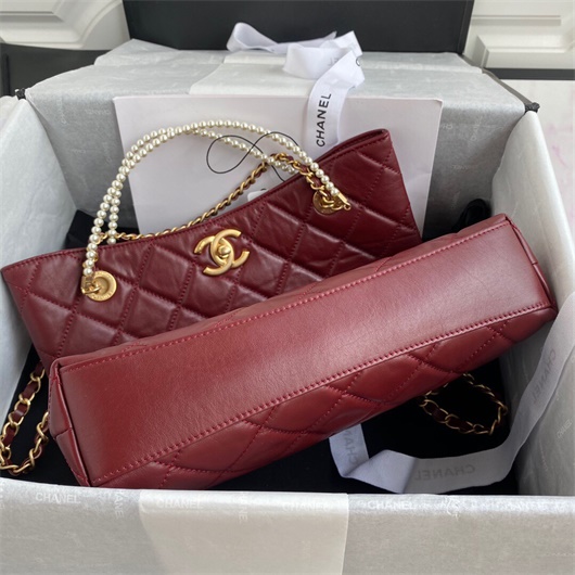 Chanel AS2213 Shopping Bag Calfskin Wine Red | chanel as2213 shopping bag calfskin wine red 7