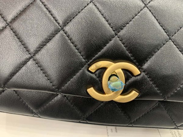 Chanel AS2388 Chanel Flap Bag Shiny Lambskin Gold Black | chanel as2388 chanel flap bag shiny lambskin gold black 3