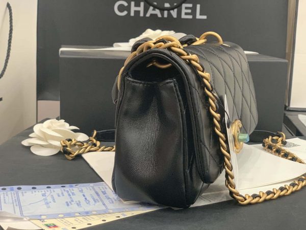 Chanel AS2388 Chanel Flap Bag Shiny Lambskin Gold Black | chanel as2388 chanel flap bag shiny lambskin gold black 6