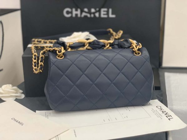 Chanel AS2388 Chanel Flap Bag Shiny Lambskin Gold Navy Blue | chanel as2388 chanel flap bag shiny lambskin gold navy blue 5