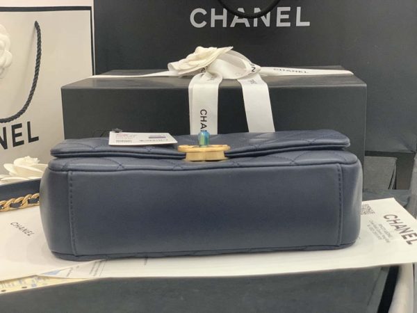 Chanel AS2388 Chanel Flap Bag Shiny Lambskin Gold Navy Blue | chanel as2388 chanel flap bag shiny lambskin gold navy blue 7