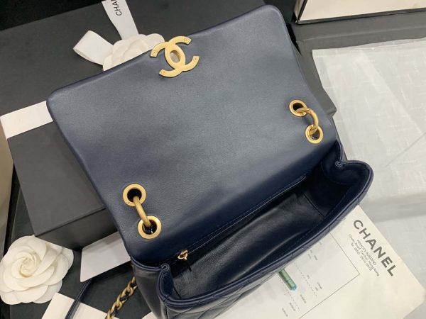Chanel AS2388 Chanel Flap Bag Shiny Lambskin Gold Navy Blue | chanel as2388 chanel flap bag shiny lambskin gold navy blue 8