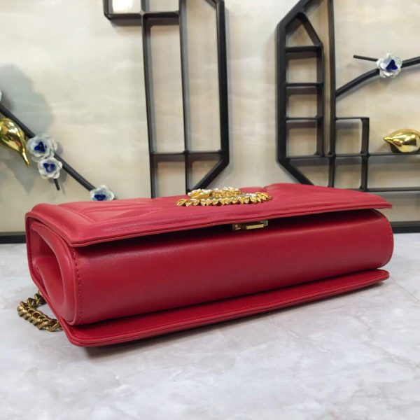 DG BB6652 Dolce Gabbana Medium Devotion crossbody bag in quilted nappa leather Red | dg dolce gabbana medium devotion crossbody bag in quilted nappa leather red 4