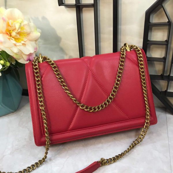 DG BB6652 Dolce Gabbana Medium Devotion crossbody bag in quilted nappa leather Red | dg dolce gabbana medium devotion crossbody bag in quilted nappa leather red 5