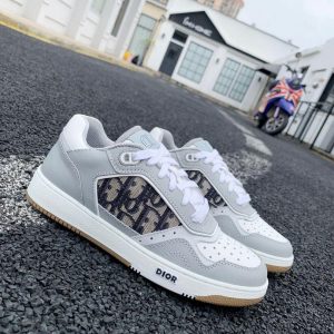Dior 3SN272 B27 Low Top Sneaker White and Gray Smooth Calfskin - Voguebags