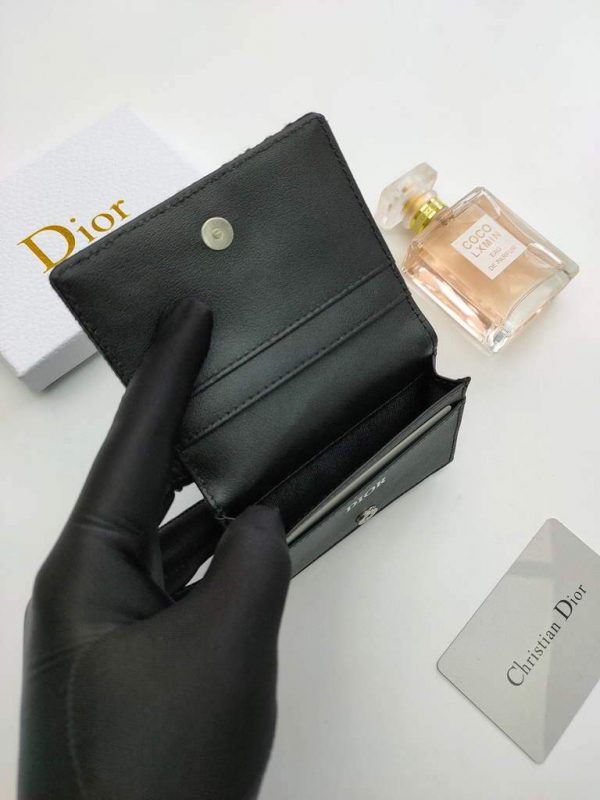 Dior Dior Wallet Mini Lady Blue S0178 Dior Oblique Jacquard Black | dior dior wallet mini lady blue s0178 dior oblique jacquard black 24