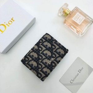 Dior Dior Wallet Mini Lady Blue S0178 Dior Oblique Jacquard Blue