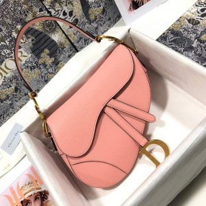 Dior M0446 Dior Saddle Bag M0447 Pink Goatskin