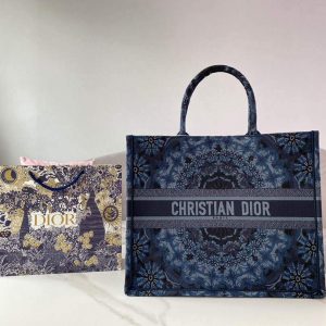 Dior M1286 Dior Book Tote Navy Blue Dior Constellation Embroidery
