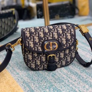 Dior M9317 Dior Bobby Small Crossbody Bag Oblique Jacquard Navy Blue - luxibagsmall