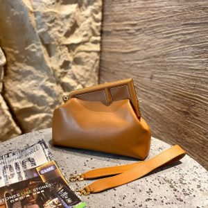 Fendi 8BP127 FENDI FIRST Medium Brown leather bag - luxibagsmall