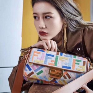 Fendi 8BR600 Baguette Embroidered Canvas Bag Multicolour - luxibagsmall