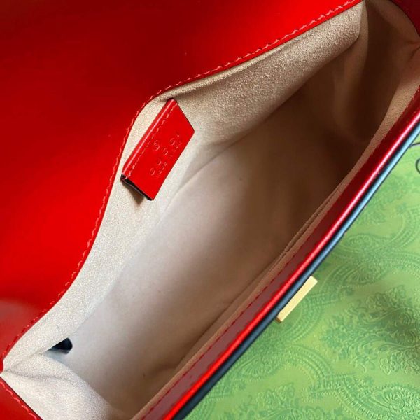 Gucci ‎547260 GG Marmont Mini Crocodile Pattern Top Handle Bag Red | gucci 547260 gg marmont mini crocodile pattern top handle bag 18