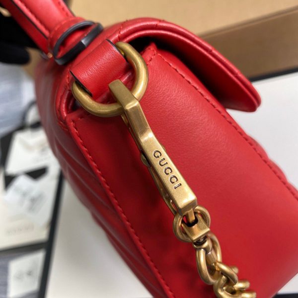 Gucci ‎547260 GG Marmont Mini Top Handle Bag Red - luxibagsmall