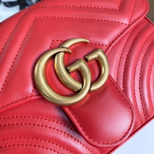 Gucci ‎547260 GG Marmont Mini Top Handle Bag Red - luxibagsmall