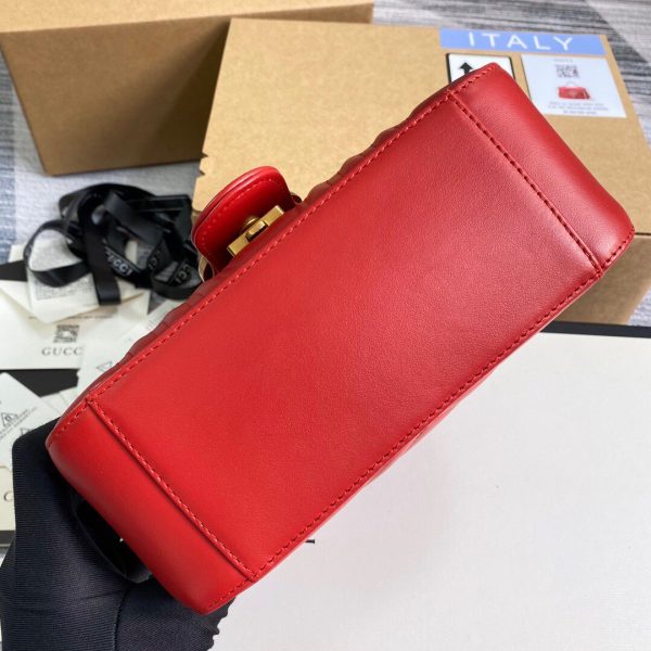 Gucci ‎547260 GG Marmont Mini Top Handle Bag Red - luxibagsmall