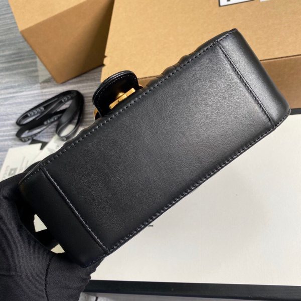 Gucci ‎547260 GG Marmont Mini Top Handle Bag Black - luxibagsmall