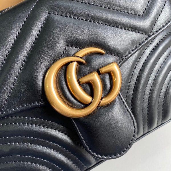 Gucci ‎547260 GG Marmont Mini Top Handle Bag Black - luxibagsmall