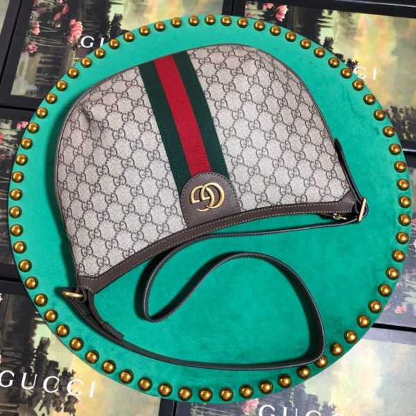Gucci ‎598125 Ophidia GG Small Shoulder Bag Brown - Voguebags