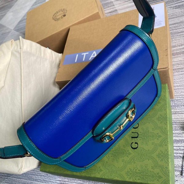 Gucci ‎602204 Gucci Horsebit 1955 Small Shoulder Bag Blue | gucci 602204 gucci horsebit 1955 small shoulder bag 14