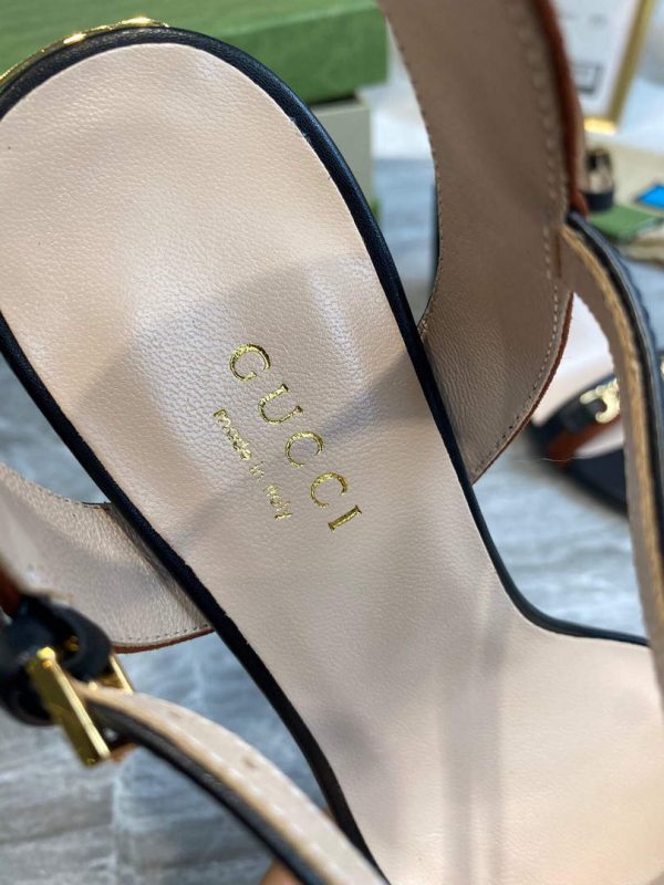Gucci 655408 Women's Sandal With Chain Leather Black | gucci 655408 womens sandal with chain leather 7