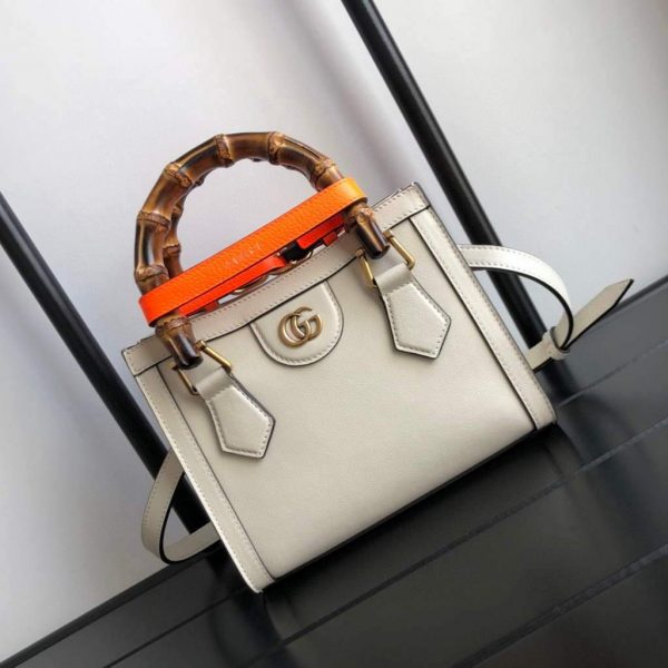 Gucci Diana Mini tote bag top handle bag Gucci ‎655661 White | gucci diana mini tote bag top handle bag gucci 655661 white 2