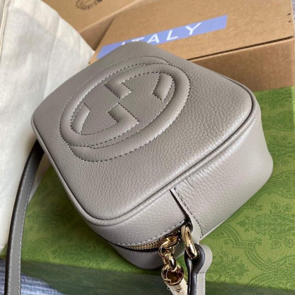 Gucci 308364 Soho small leather crossbody-bags disco bag Grey | gucci soho small leather disco bag 308364 grey 2