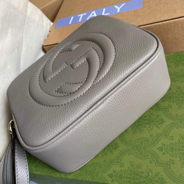 Gucci 308364 Soho small leather crossbody-bags disco bag Grey | gucci soho small leather disco bag 308364 grey 3