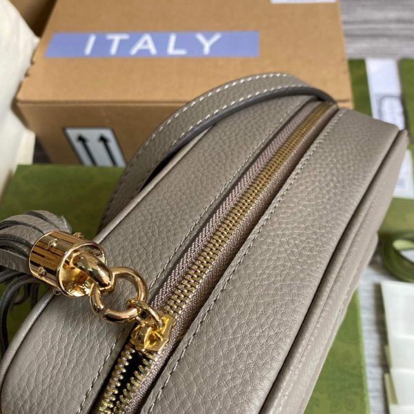 Gucci 308364 Soho small leather crossbody-bags disco bag Grey | gucci soho small leather disco bag 308364 grey 6