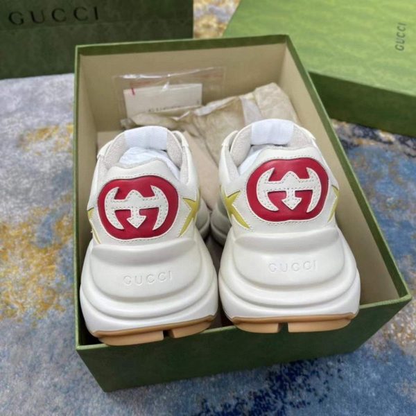 Gucci Women Men's Rhyton Sneaker with Star 660938 Beige | gucci women mens rhyton sneaker with star 660938 beige 9