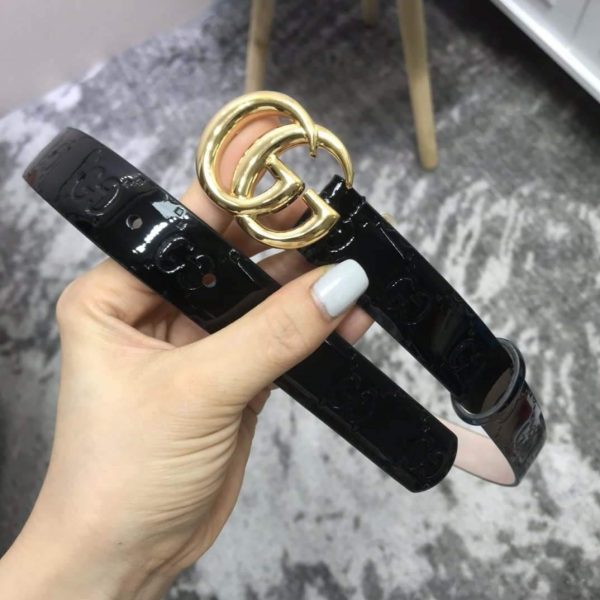 Gucci Women's Leather Belt with Double G Buckle 25MM 19009 - luxibagsmall