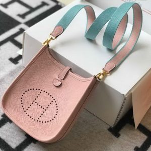 Hermes Evelyne Bag Designer Hermes Mini Crossbody Bag 20380 Gold Pink