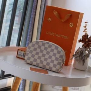 LV N60024 Louis Vuitton M47515 Cosmetic Pouch PM Damier Azur - luxibagsmall