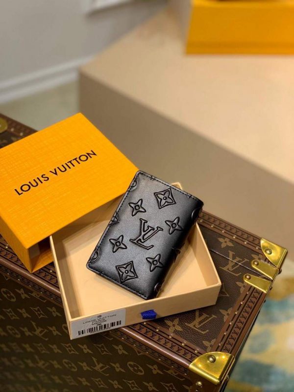 LV M80508 Louis Vuitton Pocker Organizer Slender Black Leather | lv m80508 louis vuitton pocker organizer slender black 2
