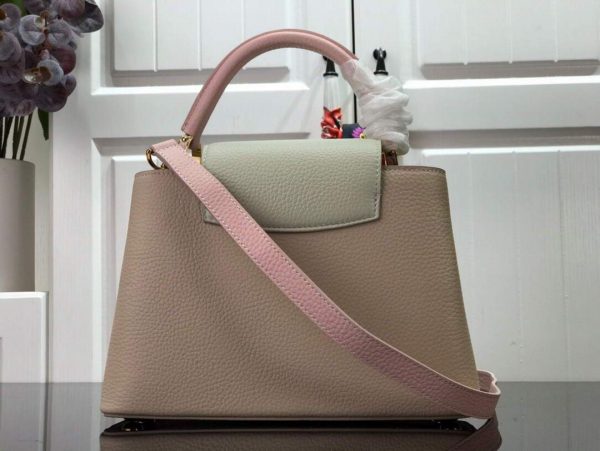 LV N98387 Louis Vuitton Capucines BB Handbag Gray Pink | lv n98387 louis vuitton capucines bb handbag gray pink 3