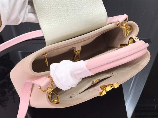 LV N98387 Louis Vuitton Capucines BB Handbag Gray Pink | lv n98387 louis vuitton capucines bb handbag gray pink 9