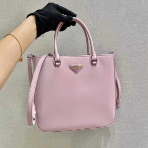 Prada 1BA330 Brushed Leather Tote Bag Pink