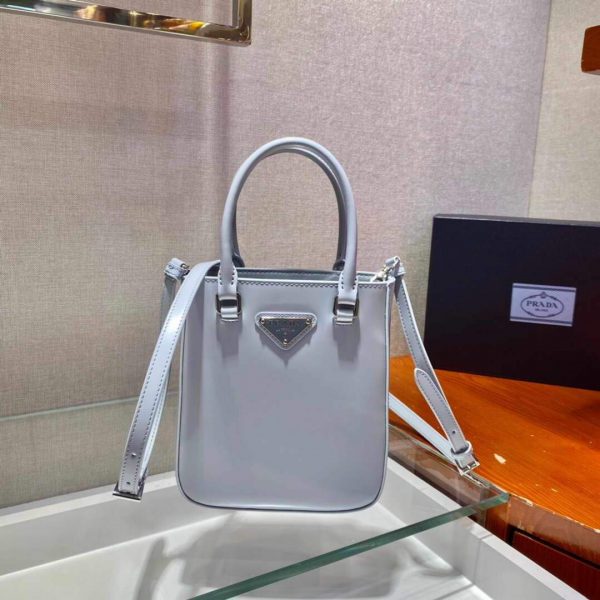 Prada 1BA331 Small Brushed Leather Tote Light Blue | prada 1ba331 small brushed leather tote 21