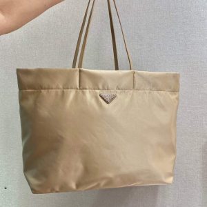 Prada 1BG107 Re Nylon Medium Tote Bag Apricot