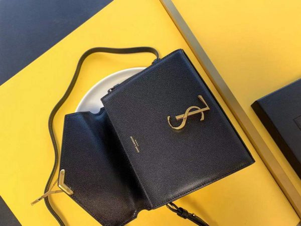 YSL 602716 Cassandra Mini Top Handle Bag In Grain De Poudre Embossed Leather Black | ysl 602716 cassandra mini top handle bag in grain de poudre embossed leather 6