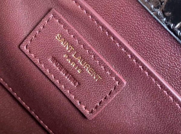 YSL 602716 Crocodile Embossed Shiny Leather Mini Bag Black | ysl 602716 crocodile embossed shiny leather black 9